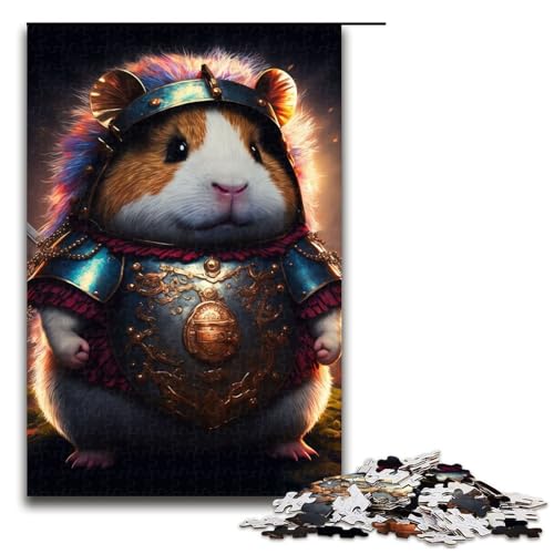 Puzzle, süßer Meerschweinchen-Krieger, 1000 Teile, Holzpuzzle, geeignet für Erwachsene, tolles Geschenk für Erwachsene, Größe 50 x 75 cm von LLONGKT