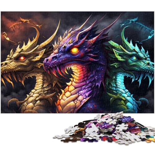Puzzle „Fliegender Drache“ für Erwachsene, 1000 Teile, Karton, Puzzle für Erwachsene, Größe 38 x 26 cm von LLONGKT