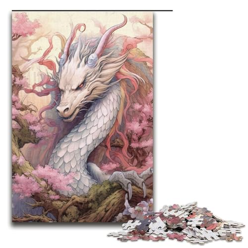 Puzzle „Japanischer Drache Kirsche“ 1000 Teile für Erwachsene, Analyse und Logik, für Teenager ab 14 Jahren, Größe 38 x 26 cm von LLONGKT