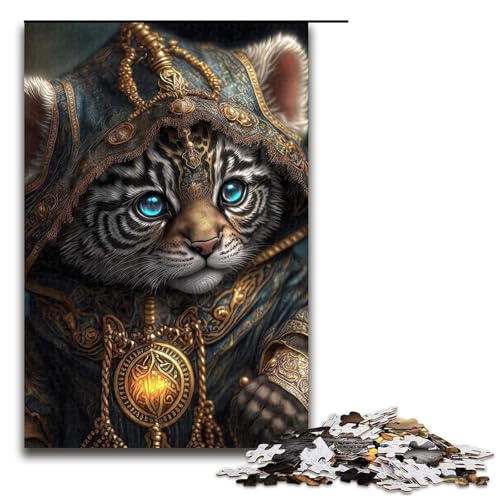 Puzzle „Junger Tiger“ 1000 Teile für Erwachsene, anspruchsvolles, schwieriges Puzzle, tolle Geschenke und Spielzeuge, geeignet für Teenager ab 14 Jahren, Größe 50 x 75 cm von LLONGKT