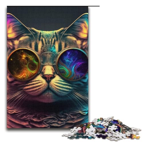 Puzzle „Katze Neon“, 1000 Teile, Kartonpuzzle, geeignet für Erwachsene, tolles Geschenk für Erwachsene, Größe 38 x 26 cm Puzzle „Katze Neon“, 1000 Teile, Kartonpuzzle, geeignet für Erwachsene, tolles Geschenk für Erwachsene, Größe 38 x 26 cm von LLONGKT