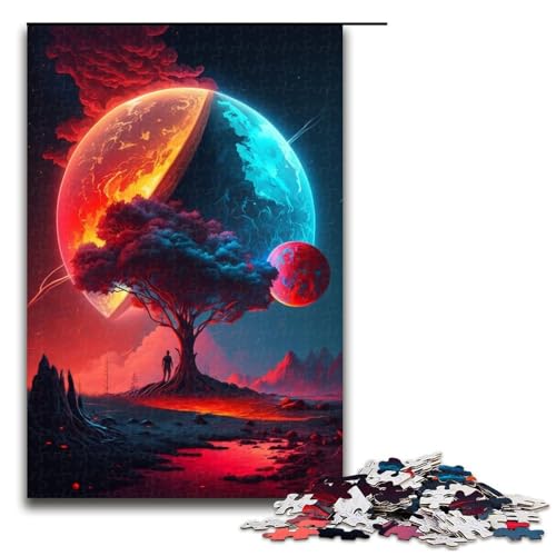 Puzzle „Planetenbaum“ für 1000 Teile, für Erwachsene, Analyse und Logik, für Teenager ab 14 Jahren, Größe 50 x 75 cm von LLONGKT