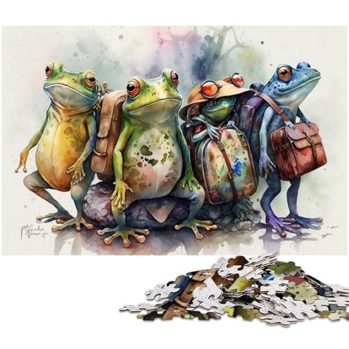 Puzzle „Reisefrosch“ für Erwachsene, 1000 Teile, Holzpuzzle für Erwachsene, Größe 50 x 75 cm Puzzle „Reisefrosch“ für Erwachsene, 1000 Teile, Holzpuzzle für Erwachsene, Größe 50 x 75 cm von LLONGKT