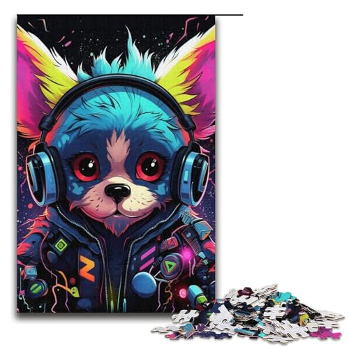 Puzzle 1000 Teile, Kopfhörer, Hund, Puzzle für Erwachsene, Papppuzzle, tolles Geschenk für Erwachsene, Größe 38 x 26 cm Puzzle 1000 Teile, Kopfhörer, Hund, Puzzle für Erwachsene, Papppuzzle, tolles Geschenk für Erwachsene, Größe 38 x 26 cm von LLONGKT