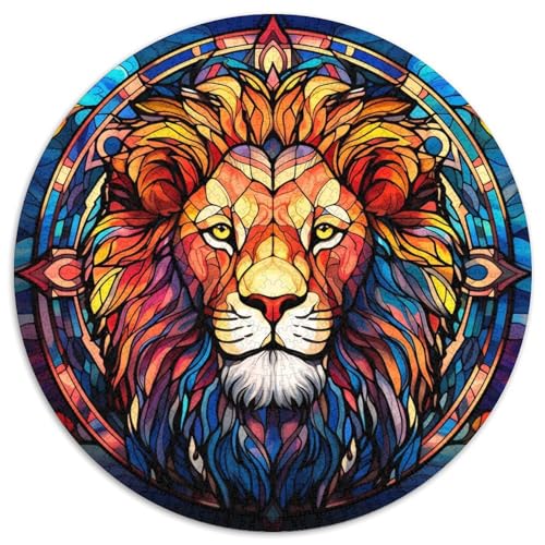 Puzzle 1000 Teile, Löwe im Glasstil, Papierpuzzle für Teenager, Familien-Lernspiele, Heimdekoration, Geschenk (67,5 x 67,5 cm) von LLONGKT