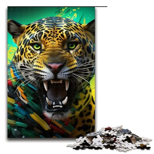 Puzzle 1000 Teile Afrikanischer Leopard Puzzle für Erwachsene Holzpuzzle Lernspiel Herausforderungsspielzeug Größe 50x75cm Puzzle 1000 Teile Afrikanischer Leopard Puzzle für Erwachsene Holzpuzzle Lernspiel Herausforderungsspielzeug Größe 50x75cm von LLONGKT