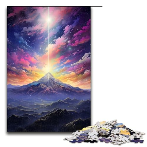 Puzzle 1000 Teile Berg mit bunten Sternen, Puzzle für Erwachsene, Spiel, Heimkunstdekor, für Teenager ab 14 Jahren, Größe 50 x 75 cm von LLONGKT