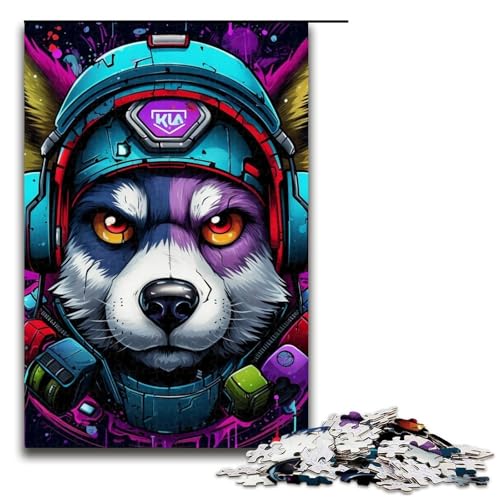 Puzzle 1000 Teile Kopfhörer Hund Puzzle für Erwachsene Spiel Home Art Decor für Teenager ab 14 Jahren Größe 50x75cm von LLONGKT