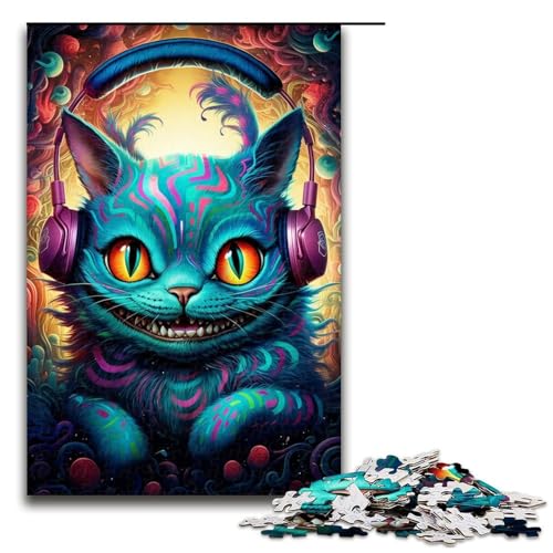 Puzzle 1000 Teile Kopfhörer Katze Erwachsene Puzzle Geschenke Ganze Familie Geeignet Für Und Jugendliche Ab 14 Jahren Größe 50x75cm von LLONGKT