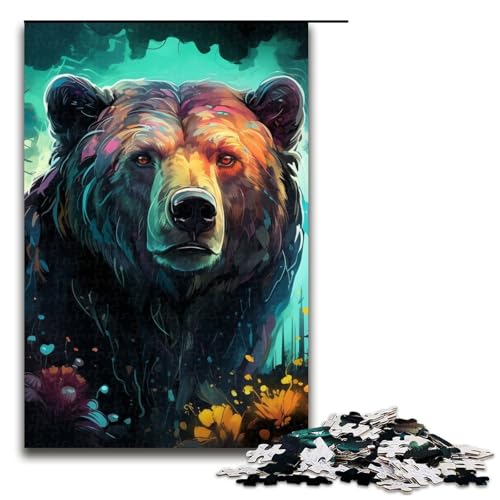 Puzzle 1000 Teile Kunst Tier Bär Puzzle für Erwachsene Holzpuzzle Lernspiel Herausforderung Spielzeug Größe 50x75cm Puzzle 1000 Teile Kunst Tier Bär Puzzle für Erwachsene Holzpuzzle Lernspiel Herausforderung Spielzeug Größe 50x75cm von LLONGKT
