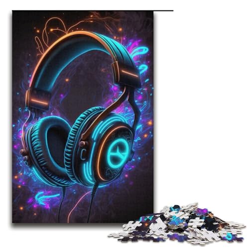 Puzzle 1000 Teile Live-Musik Neon-Puzzle für Erwachsene, Papppuzzle, Lernspiel, Herausforderungsspielzeug, Größe 38 x 26 cm von LLONGKT