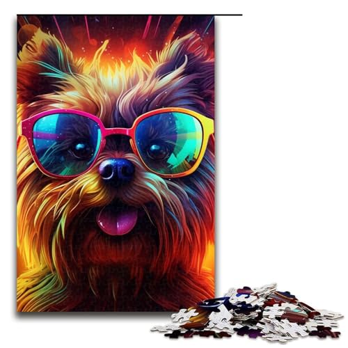Puzzle 1000 Teile Neonbrille Hund Puzzle für Erwachsene Holzpuzzle Lernspiel Herausforderung Spielzeug Größe 50x75cm Puzzle 1000 Teile Neonbrille Hund Puzzle für Erwachsene Holzpuzzle Lernspiel Herausforderung Spielzeug Größe 50x75cm von LLONGKT