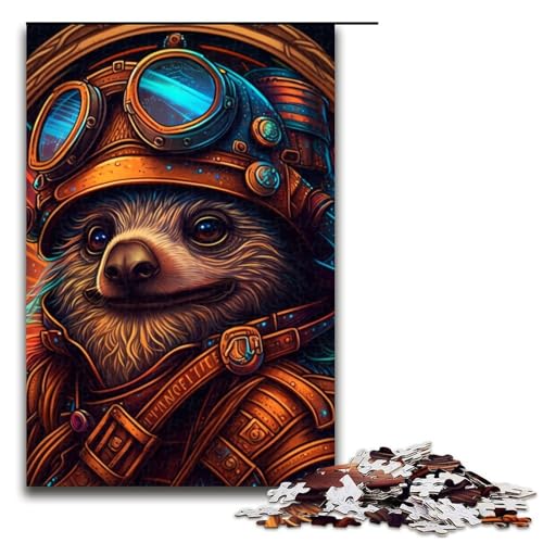 Puzzle 1000 Teile Steampunk-Faultier-Puzzle für Erwachsene, Holzpuzzle, Lernspiel, Herausforderungsspielzeug, Größe 50 x 75 cm Puzzle 1000 Teile Steampunk-Faultier-Puzzle für Erwachsene, Holzpuzzle, Lernspiel, Herausforderungsspielzeug, Größe 50 x 75 cm von LLONGKT
