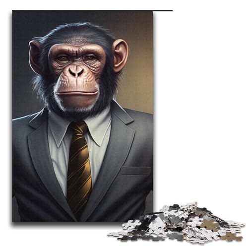 Puzzle 1000 Teile für Erwachsene, Affenkostüm, Tierpuzzle für Erwachsene, Papppuzzle, Lernspiel, Herausforderungsspielzeug, Größe 38 x 26 cm von LLONGKT