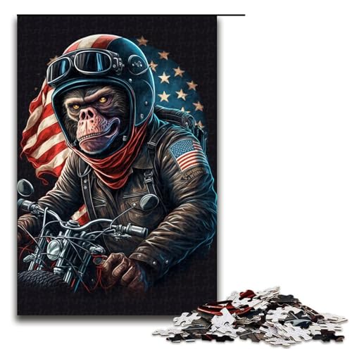 Puzzle 1000 Teile für Erwachsene, Affenpuzzle, tolle Wanddekoration (Größe 50 x 75 cm) von LLONGKT