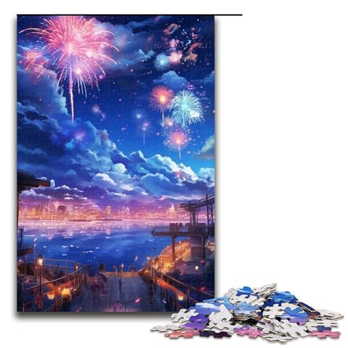 Puzzle 1000 Teile für Erwachsene, Anime-Stil, Nachtszene, Puzzle, Stressabbau-Spielzeug, Weihnachtswunschliste mit Weihnachtsmann, Größe 50 x 75 cm Puzzle 1000 Teile für Erwachsene, Anime-Stil, Nachtszene, Puzzle, Stressabbau-Spielzeug, Weihnachtswunschliste mit Weihnachtsmann, Größe 50 x 75 cm von LLONGKT