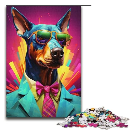 Puzzle 1000 Teile für Erwachsene, Anzug Dobermann-Puzzle, Lernspiele, lustige Puzzles für Teenager ab 14 Jahren, Größe 38 x 26 cm Puzzle 1000 Teile für Erwachsene, Anzug Dobermann-Puzzle, Lernspiele, lustige Puzzles für Teenager ab 14 Jahren, Größe 38 x 26 cm von LLONGKT