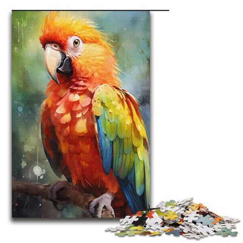Puzzle 1000 Teile für Erwachsene, Aquarell-Papagei, Spielspielzeug, ganze Familie, Größe 38 x 26 cm Puzzle 1000 Teile für Erwachsene, Aquarell-Papagei, Spielspielzeug, ganze Familie, Größe 38 x 26 cm von LLONGKT