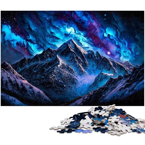 Puzzle 1000 Teile für Erwachsene, Blaues Weltraum-Berg-Puzzle, Lernspiele, Größe 50 x 75 cm von LLONGKT
