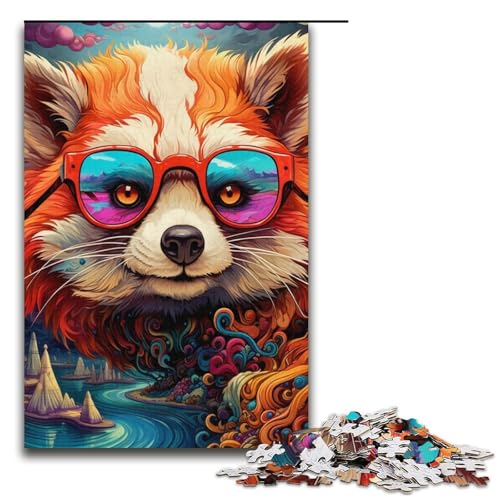 Puzzle 1000 Teile für Erwachsene, Brille, Roter Panda, Dekomprimieren, intellektuelles Lernspielzeug, Heimkunstdekor, Größe 38 x 26 cm Puzzle 1000 Teile für Erwachsene, Brille, Roter Panda, Dekomprimieren, intellektuelles Lernspielzeug, Heimkunstdekor, Größe 38 x 26 cm von LLONGKT