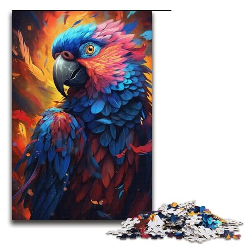 Puzzle 1000 Teile für Erwachsene, Bunter Papagei mit bunten Federn, Spielspielzeug, ganze Familie, Größe 38 x 26 cm Puzzle 1000 Teile für Erwachsene, Bunter Papagei mit bunten Federn, Spielspielzeug, ganze Familie, Größe 38 x 26 cm von LLONGKT