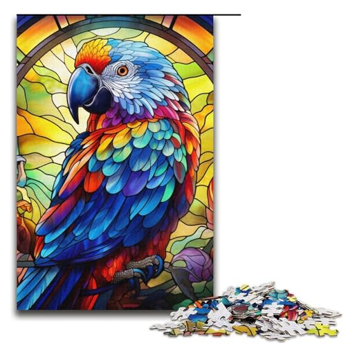 Puzzle 1000 Teile für Erwachsene, Buntglas, Papagei, Bär, lustige Spiele, Herausforderung für die Gehirnintelligenz, süchtig machendes Spielzeug, Größe 38 x 26 cm Puzzle 1000 Teile für Erwachsene, Buntglas, Papagei, Bär, lustige Spiele, Herausforderung für die Gehirnintelligenz, süchtig machendes Spielzeug, Größe 38 x 26 cm von LLONGKT