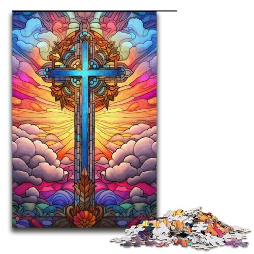 Puzzle 1000 Teile für Erwachsene, Buntglasgitarre, Lernspiel, Herausforderung, Spielzeug, Geschenk für Geburtstage, Größe 38 x 26 cm Puzzle 1000 Teile für Erwachsene, Buntglasgitarre, Lernspiel, Herausforderung, Spielzeug, Geschenk für Geburtstage, Größe 38 x 26 cm von LLONGKT