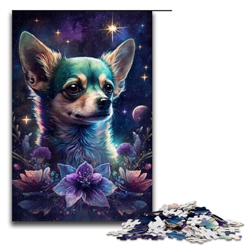 Puzzle 1000 Teile für Erwachsene, Chihuahua-Blumen-Puzzle als Geschenk, Stressabbau, schwierige Herausforderung, Größe 50 x 75 cm Puzzle 1000 Teile für Erwachsene, Chihuahua-Blumen-Puzzle als Geschenk, Stressabbau, schwierige Herausforderung, Größe 50 x 75 cm von LLONGKT