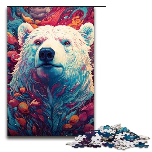 Puzzle 1000 Teile für Erwachsene, Eisbär-Puzzle als Geschenk, Lernspiel zum Geburtstag, Weihnachten, Größe 50 x 75 cm von LLONGKT