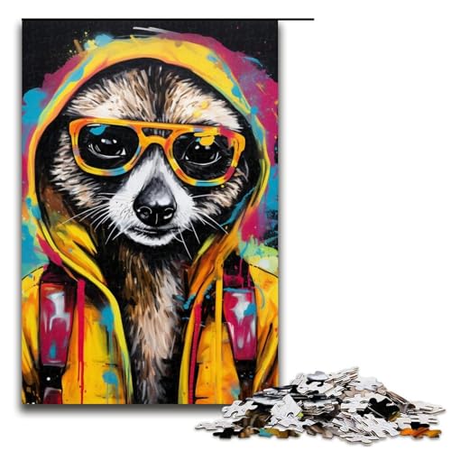 Puzzle 1000 Teile für Erwachsene, Erdmännchen-Graffiti-Malspiel, Spielzeug ganze Familie, Größe 50 x 75 cm von LLONGKT