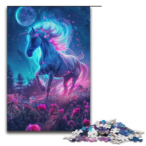 Puzzle 1000 Teile für Erwachsene, Fantasie-Pferdespiel, Spielzeug, ganze Familie, Größe 38 x 26 cm von LLONGKT