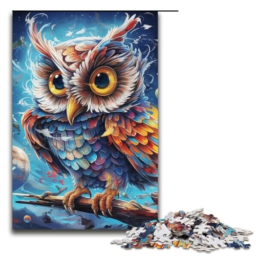 Puzzle 1000 Teile für Erwachsene, Fantasy Art Eulen-Puzzle, Lernspiele, Lernspiel für Geburtstag, Weihnachten, Größe 38 x 26 cm von LLONGKT