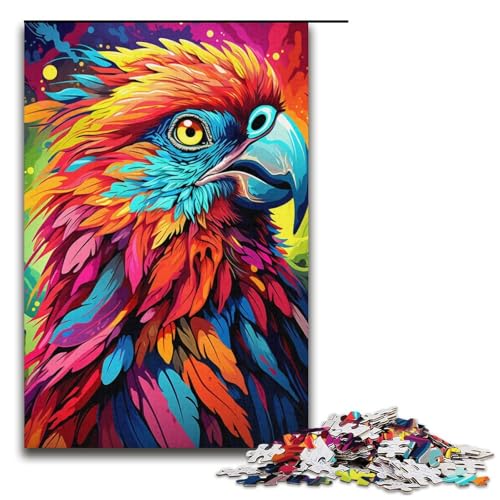 Puzzle 1000 Teile für Erwachsene, Fantasy-Puzzle mit psychedelischem Papagei, Weihnachtswunschliste mit Weihnachtsmann (Größe 38 x 26 cm) von LLONGKT