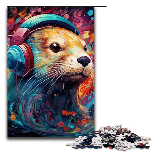 Puzzle 1000 Teile für Erwachsene, Farbotter-Puzzles für Holzpuzzles, pädagogisches Spielzeug zum Stressabbau, Größe 50 x 75 cm von LLONGKT