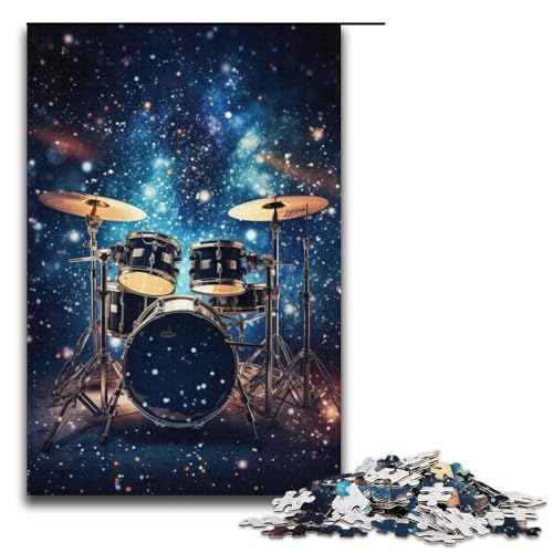 Puzzle 1000 Teile für Erwachsene, Galaxien, Regal, Trommeln, Puzzle, lustige Spiele, herausfordernd zu vervollständigen, Aber lustig und humorvoll, Größe 38 x 26 cm von LLONGKT