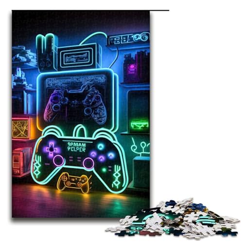 Puzzle 1000 Teile für Erwachsene, Gaming-Neon-Puzzle, Künstler-Kollektion, Bildende Kunst, Größe 50 x 75 cm von LLONGKT