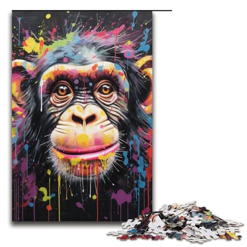 Puzzle 1000 Teile für Erwachsene, Gorilla-Graffiti-Malspiel, Spielzeug ganze Familie, Größe 38 x 26 cm von LLONGKT
