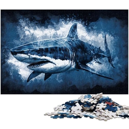 Puzzle 1000 Teile für Erwachsene, Hai, Lernspiel, Herausforderung, Spielzeug, Geschenk für Geburtstage, Größe 50 x 75 cm Puzzle 1000 Teile für Erwachsene, Hai, Lernspiel, Herausforderung, Spielzeug, Geschenk für Geburtstage, Größe 50 x 75 cm von LLONGKT