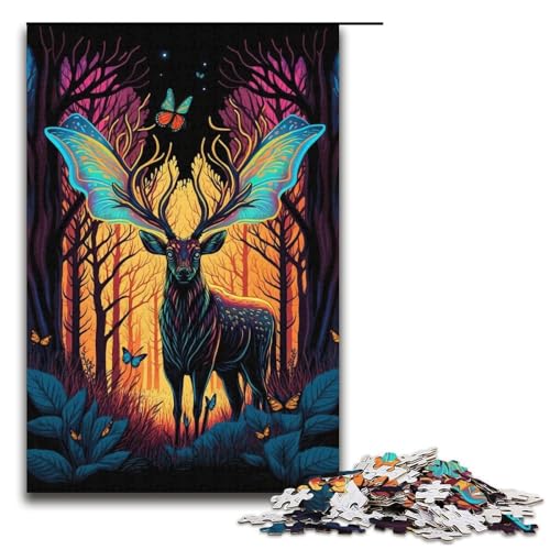 Puzzle 1000 Teile für Erwachsene, Hirsch-Puzzle für Erwachsene, Papppuzzle, herausfordernd zu vervollständigen, Größe 38 x 26 cm Puzzle 1000 Teile für Erwachsene, Hirsch-Puzzle für Erwachsene, Papppuzzle, herausfordernd zu vervollständigen, Größe 38 x 26 cm von LLONGKT