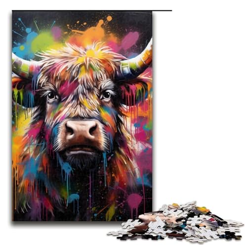 Puzzle 1000 Teile für Erwachsene, Hunde-Graffiti-Malpuzzle, Lernspiele, Lernspiel für Geburtstag, Weihnachten, Größe 50 x 75 cm von LLONGKT