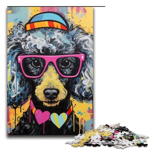 Puzzle 1000 Teile für Erwachsene, Hunde-Graffiti-Malspiel, Spielzeug ganze Familie, Größe 50 x 75 cm von LLONGKT