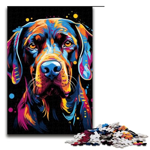 Puzzle 1000 Teile für Erwachsene, Hunde-Puzzle, Holzpuzzle für Erwachsene, Familienspaß (Größe 50 x 75 cm) von LLONGKT