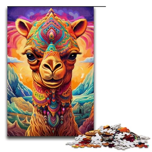 Puzzle 1000 Teile für Erwachsene, Kamel-Puzzle, Lernspiele, Lernspiel für Geburtstag, Weihnachten, Größe 50 x 75 cm von LLONGKT