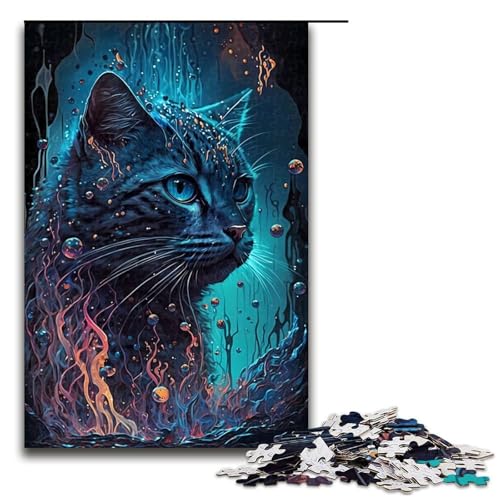 Puzzle 1000 Teile für Erwachsene, Katzenpuzzle, Lernspiele, lustige Puzzles für Teenager ab 14 Jahren, Größe 50 x 75 cm von LLONGKT
