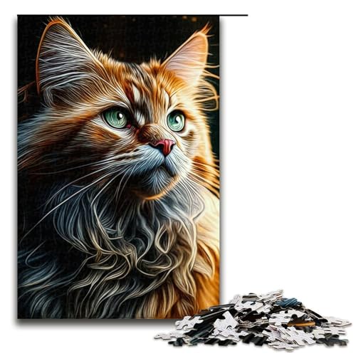 Puzzle 1000 Teile für Erwachsene, Katzenpuzzle, Lernspiele, lustige Puzzles für Teenager ab 14 Jahren, Größe 50 x 75 cm Puzzle 1000 Teile für Erwachsene, Katzenpuzzle, Lernspiele, lustige Puzzles für Teenager ab 14 Jahren, Größe 50 x 75 cm von LLONGKT