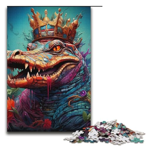 Puzzle 1000 Teile für Erwachsene, König Dinosaurier Puzzle, Lernspiele, Lernspiel für Geburtstag, Weihnachten, Größe 38 x 26 cm von LLONGKT