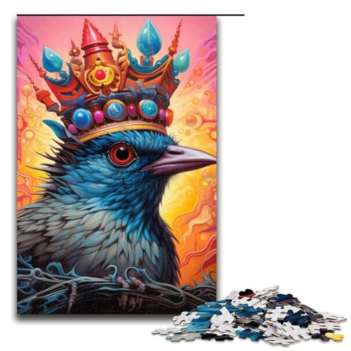 Puzzle 1000 Teile für Erwachsene, Königstaube, Puzzle, Stressabbau-Spielzeug, Weihnachtswunschliste mit Weihnachtsmann, Größe 50 x 75 cm von LLONGKT