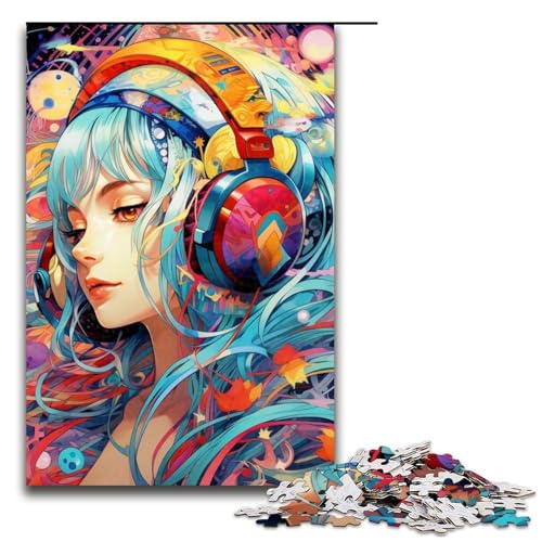 Puzzle 1000 Teile für Erwachsene, Kopfhörer, Anime-Mädchen, Puzzle, Lernspiele, Weihnachts- und Geburtstagsgeschenke für Teenager ab 14 Jahren, Größe 50 x 75 cm Puzzle 1000 Teile für Erwachsene, Kopfhörer, Anime-Mädchen, Puzzle, Lernspiele, Weihnachts- und Geburtstagsgeschenke für Teenager ab 14 Jahren, Größe 50 x 75 cm von LLONGKT