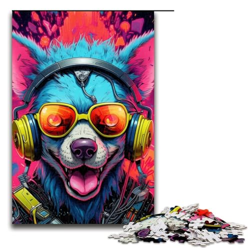 Puzzle 1000 Teile für Erwachsene, Kopfhörer, Hund, Dekomprimieren, intellektuelles Lernspielzeug, Heimkunstdekor, Größe 50 x 75 cm Puzzle 1000 Teile für Erwachsene, Kopfhörer, Hund, Dekomprimieren, intellektuelles Lernspielzeug, Heimkunstdekor, Größe 50 x 75 cm von LLONGKT