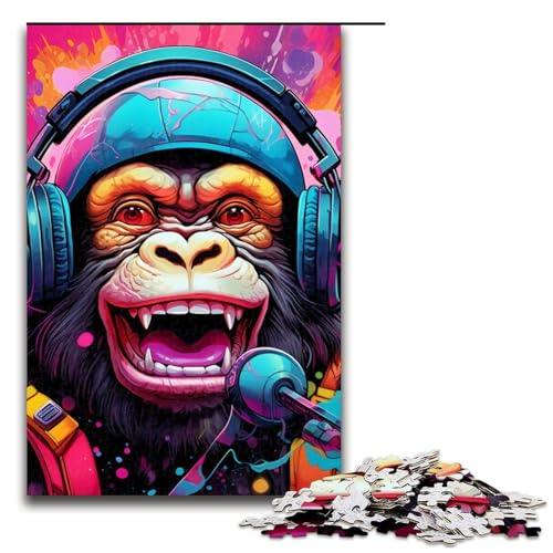 Puzzle 1000 Teile für Erwachsene, Kopfhörer, Hunde-Puzzle, Geschenkideen, geeignet für Teenager ab 14 Jahren, Größe 50 x 75 cm von LLONGKT